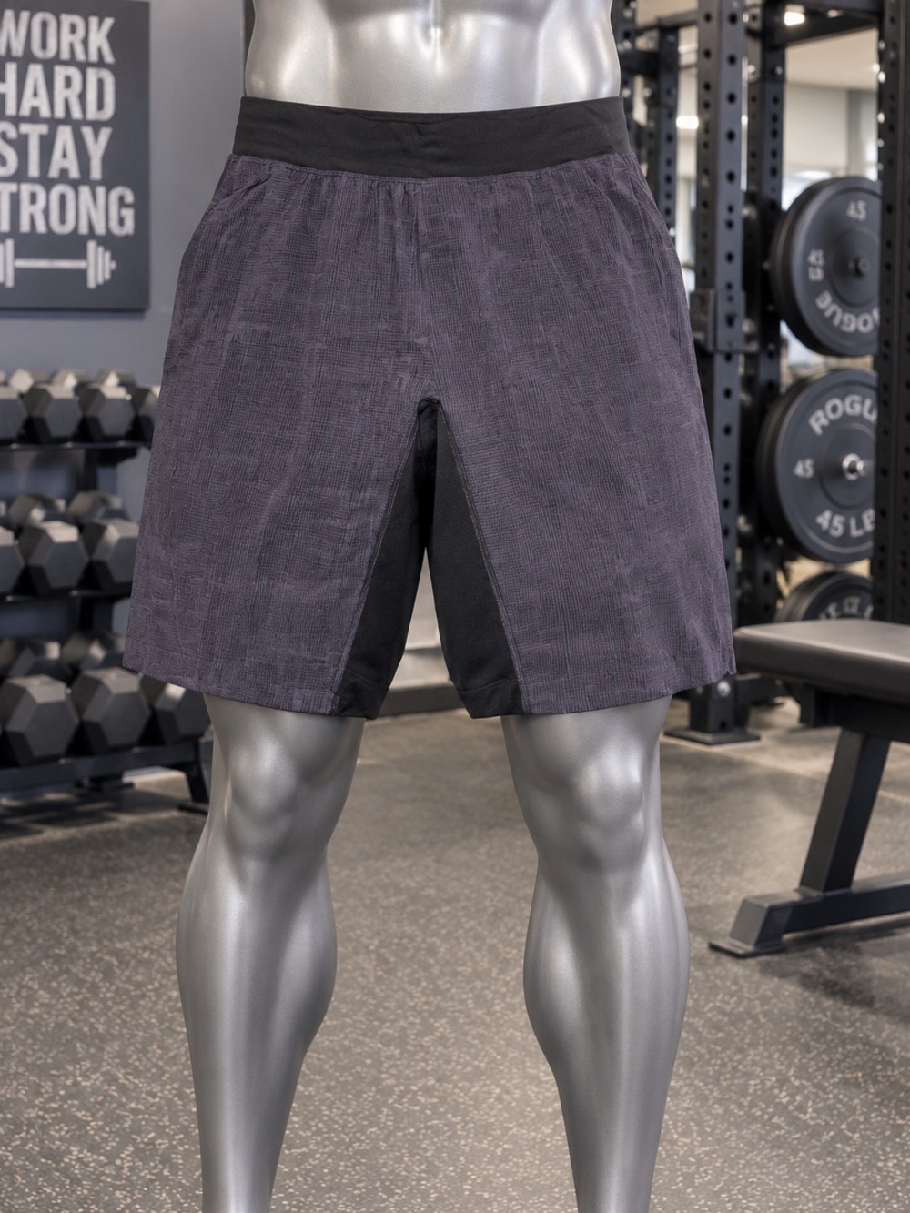 lululemon athletica Men's Black Charcoal Training Shorts
